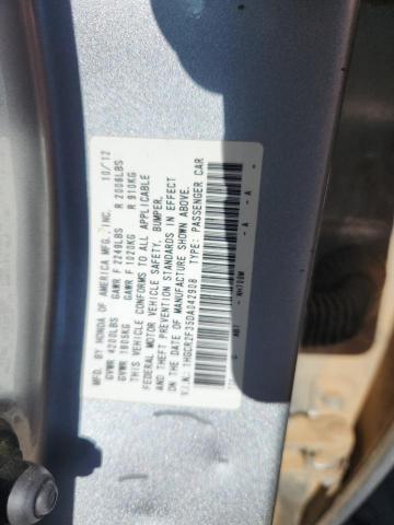 1HGCR2F35DA042908 - 2013 HONDA ACCORD LX Сріблястий фото 12