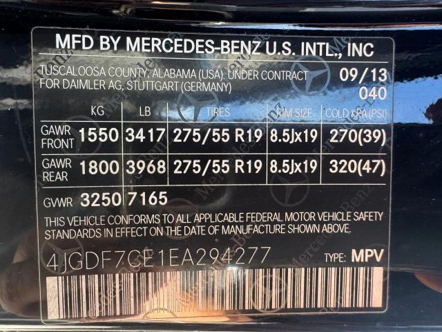 4JGDF7CE1EA294277 - 2014 MERCEDES-BENZ GL 450 4MATIC BLACK photo 15