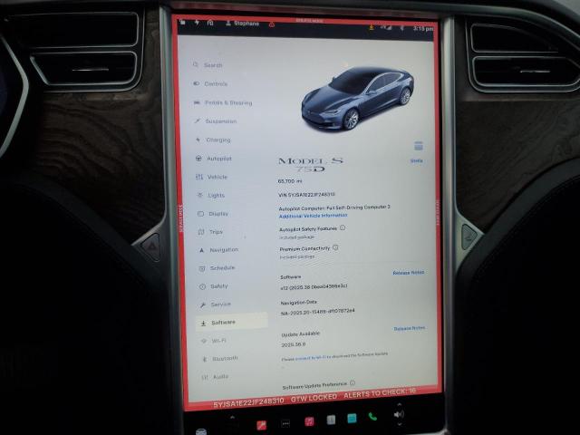 5YJSA1E22JF248310 - 2018 TESLA MODEL S Сірий фото 9