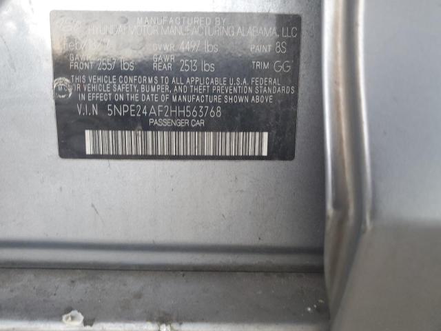 5NPE24AF2HH563768 - 2017 HYUNDAI SONATA SE ვერცხლისფერი ფოტო 12