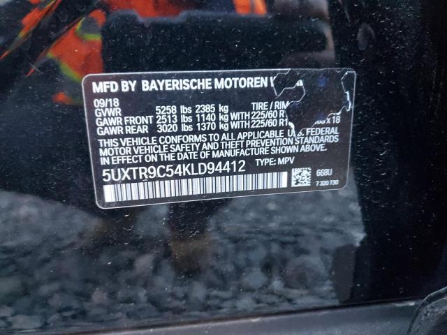 5UXTR9C54KLD94412 - 2019 BMW X3 XDRIVE30I Czarny zdjęcie 14