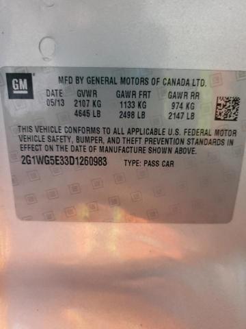 2G1WG5E33D1260983 - 2013 CHEVROLET IMPALA LT SILVER photo 12