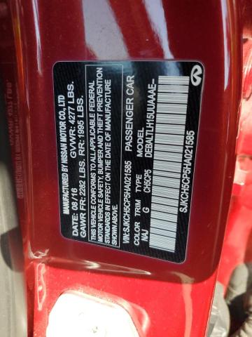 SJKCH5CP5HA021585 - 2017 INFINITI QX30 BASE RED photo 12