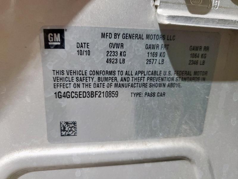 1G4GC5ED3BF210859 - 2011 BUICK LACROSSE CXL 米色 照片 13