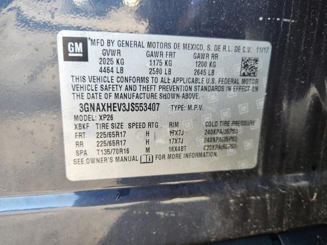 3GNAXHEV3JS553407 - 2018 CHEVROLET EQUINOX LS Көк фото 13