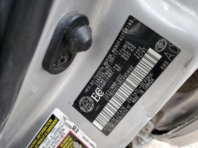 2T1BU4EE5BC685890 - 2011 TOYOTA COROLLA BASE Күміс фото 12