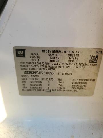 1GCRCPEC7FZ310855 - 2015 CHEVROLET SILVERADO C1500 白色 照片 12