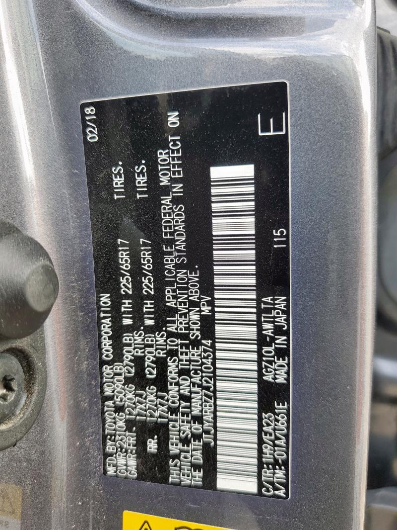 JTJYARBZ7J2104374 - 2018 LEXUS NX 300 BASE Մոխրագույն լուսանկար 14