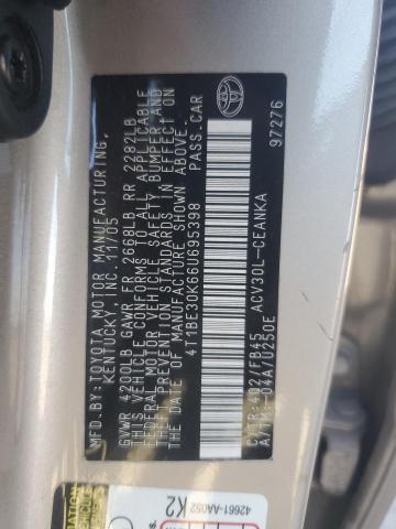 4T1BE30K66U695398 - 2006 TOYOTA CAMRY LE TAN photo 13