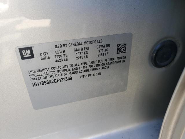 1G11B5SA2GF123509 - 2016 CHEVROLET MALIBU LIM LS SILVER photo 12