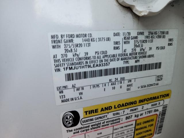 1FMJU1HT9LEA93357 - 2020 FORD EXPEDITION XLT WHITE photo 13