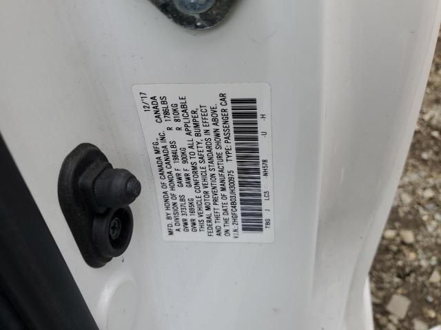 2HGFC4B03JH300975 - 2018 HONDA CIVIC LX WHITE photo 12