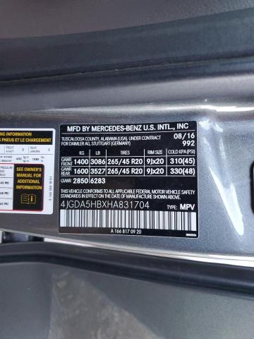 4JGDA5HBXHA831704 - 2017 MERCEDES-BENZ GLE 350 4MATIC GRAY photo 13