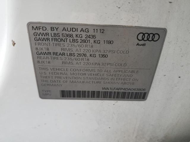 WA1LFAFP4DA043806 - 2013 AUDI Q5 PREMIUM PLUS WHITE photo 13