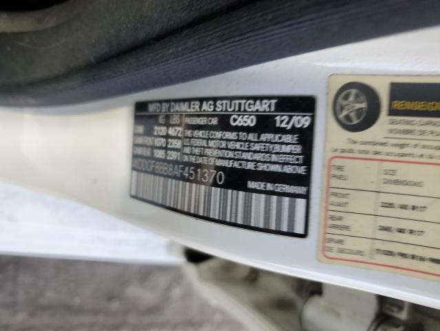 WDDGF8BB8AF451370 - 2010 MERCEDES-BENZ C 300 4MATIC WHITE photo 12