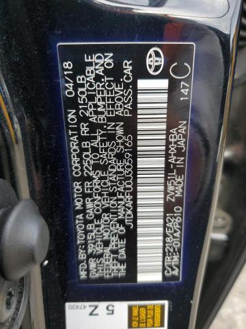 JTDKARFU0J3059165 - 2018 TOYOTA PRIUS 黑色 照片 12