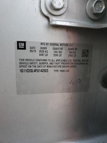 1G11C5SL4FU142023 - 2015 CHEVROLET MALIBU 1LT SILVER photo 12
