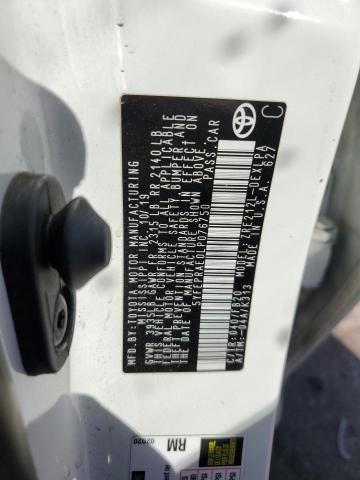 5YFEPRAE0LP076750 - 2020 TOYOTA COROLLA LE WHITE photo 12