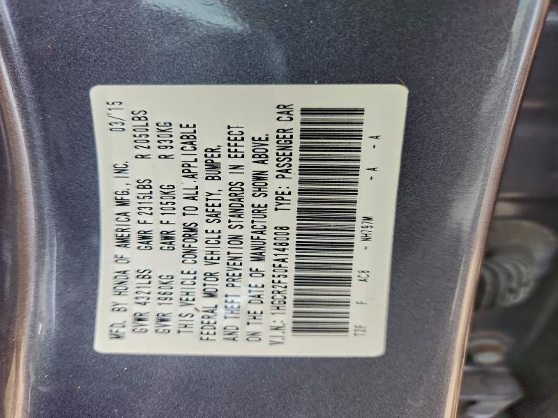 1HGCR2F50FA148008 - 2015 HONDA ACCORD SPORT 灰色 照片 13