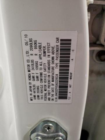 JH4CU2F65AC029534 - 2010 ACURA TSX WHITE photo 12