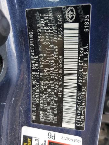 4T1BF1FK7HU659859 - 2017 TOYOTA CAMRY LE Көк фото 12