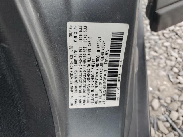 JHLRD78845C059883 - 2005 HONDA CR-V EX SILVER photo 12