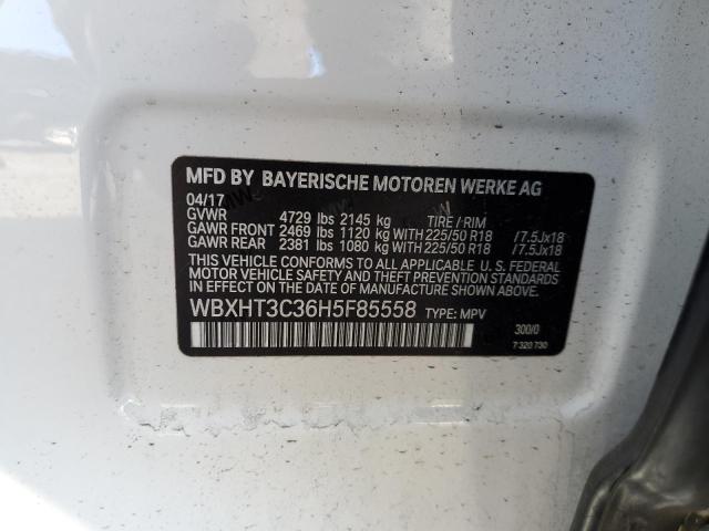 WBXHT3C36H5F85558 - 2017 BMW X1 XDRIVE28I WHITE photo 13