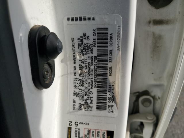 1NXBR32EX8Z011709 - 2008 TOYOTA COROLLA CE თეთრი ფოტო 12