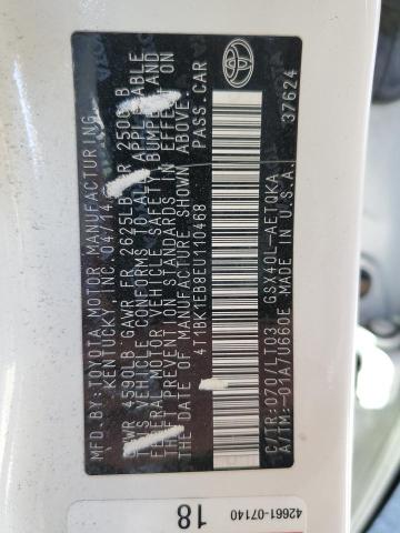 4T1BK1EB8EU110468 - 2014 TOYOTA AVALON BASE Ağ foto 12