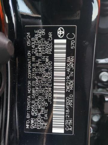 JTDBCMFE1R3057670 - 2024 TOYOTA COROLLA LE BLACK photo 12