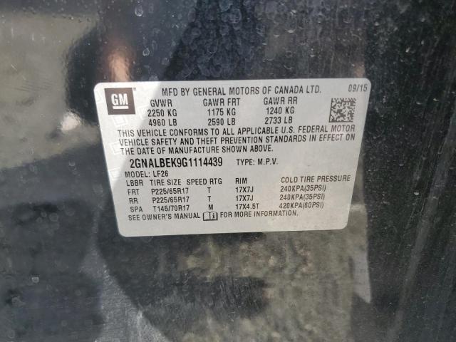 2GNALBEK9G1114439 - 2016 CHEVROLET EQUINOX LS შავი ფოტო 14