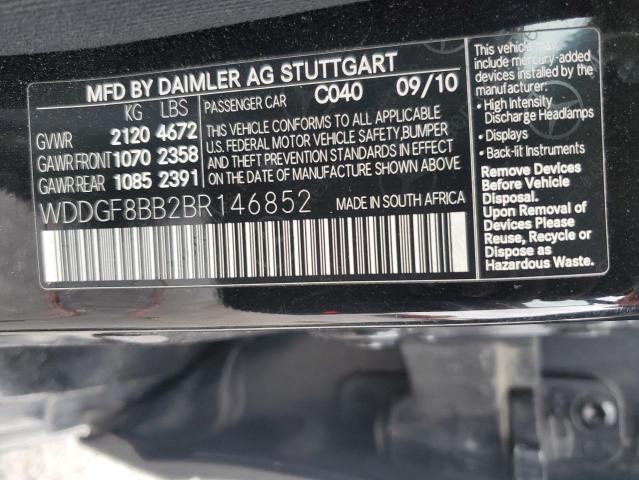WDDGF8BB2BR146852 - 2011 MERCEDES-BENZ C 300 4MATIC BLACK photo 12