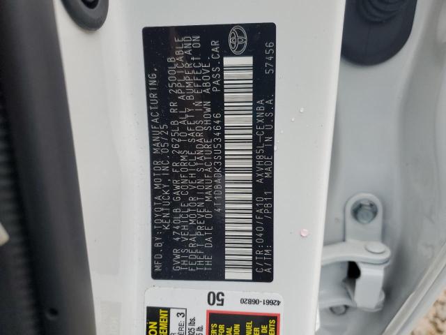 4T1DBADK3SU534646 - 2025 TOYOTA CAMRY XSE WHITE photo 12