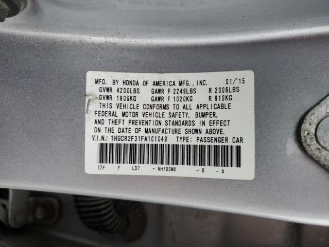 1HGCR2F31FA101049 - 2015 HONDA ACCORD LX SILVER photo 13