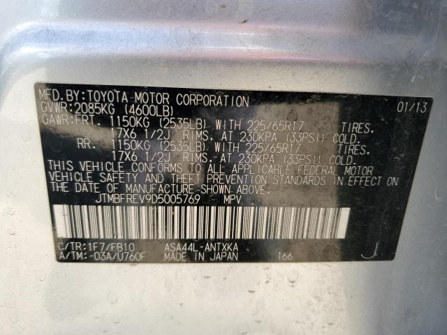 JTMBFREV9D5005769 - 2013 TOYOTA RAV4 LE SILVER photo 13