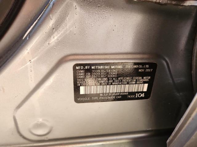 ML32F3FJ0JHF06848 - 2018 MITSUBISHI MIRAGE G4 ES Szary zdjęcie 12
