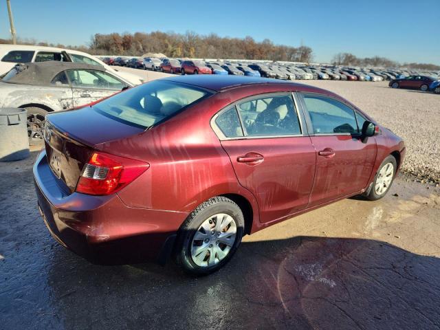 19XFB2F50CE043820 - 2012 HONDA CIVIC LX BURGUNDY photo 3