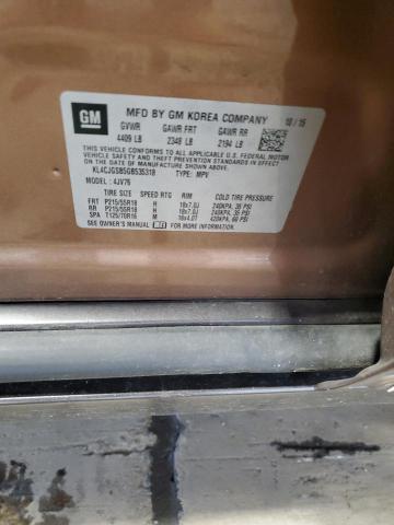 KL4CJGSB5GB535318 - 2016 BUICK ENCORE BROWN photo 14