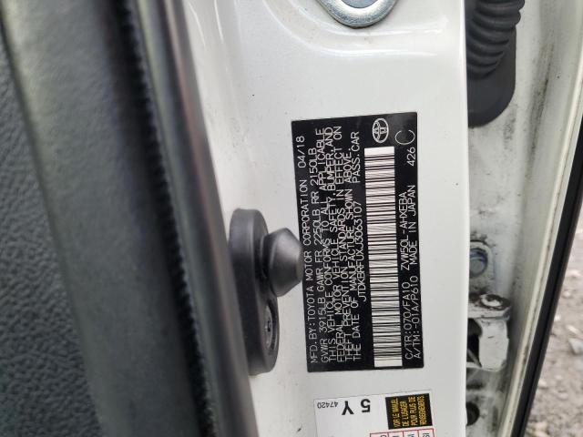 JTDKBRFUXJ3063107 - 2018 TOYOTA PRIUS Blanco foto 14