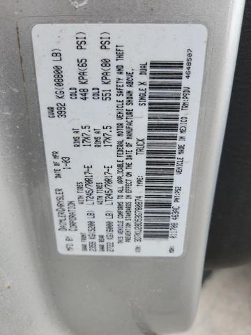 3D7KU28D53G780874 - 2003 DODGE RAM 2500 ST SILVER photo 12