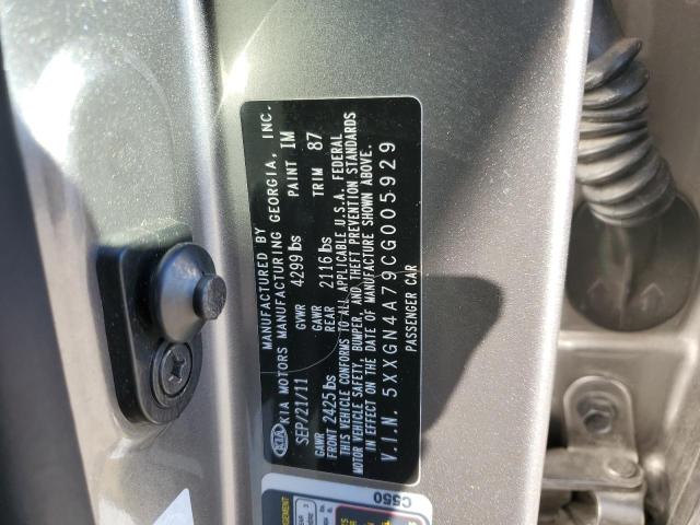 5XXGN4A79CG005929 - 2012 KIA OPTIMA EX GRAY photo 12