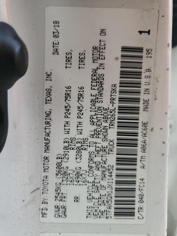 5TFAX5GN1JX114452 - 2018 TOYOTA TACOMA DOUBLE CAB 白色 照片 12