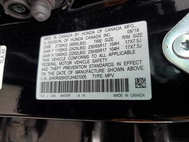 2HKRW5H31JH421005 - 2018 HONDA CR-V LX 黑色 照片 13