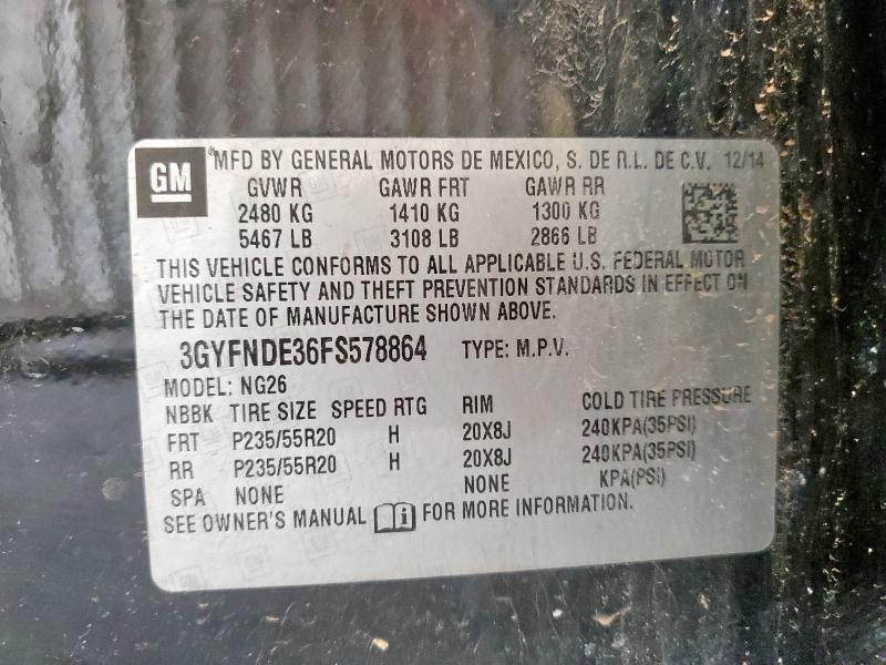 3GYFNDE36FS578864 - 2015 CADILLAC SRX PREMIUM COLLECTION Қара фото 14