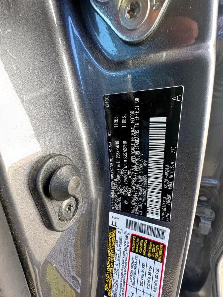 5TDGZRAH2LS506864 - 2020 TOYOTA HIGHLANDER XLE رمادي صورة 10