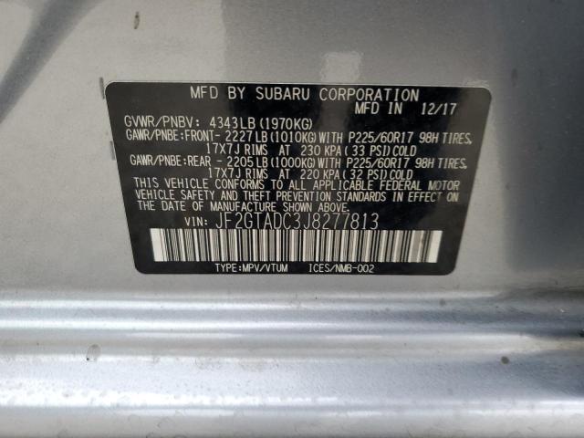 JF2GTADC3J8277813 - 2018 SUBARU CROSSTREK PREMIUM 银色 照片 13