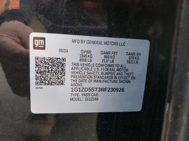 1G1ZD5ST3RF230926 - 2024 CHEVROLET MALIBU LT BLACK photo 12