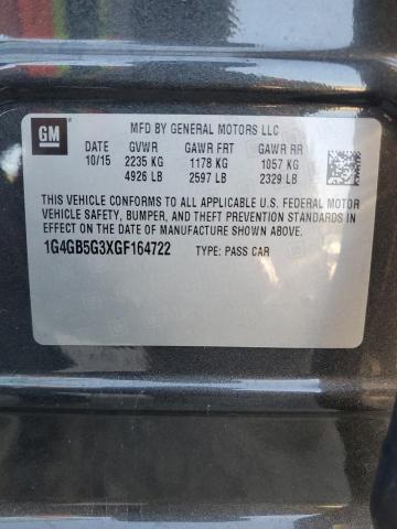 1G4GB5G3XGF164722 - 2016 BUICK LACROSSE أسود صورة 13