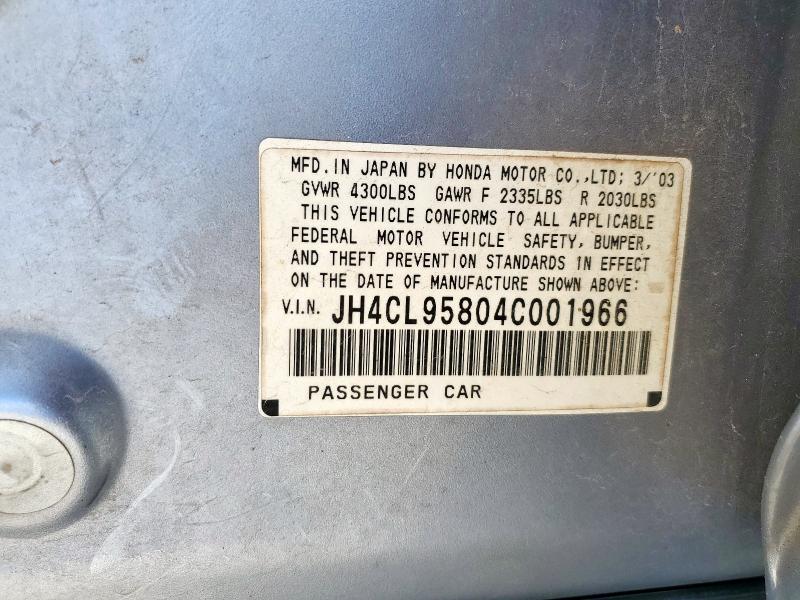 JH4CL95804C001966 - 2004 ACURA TSX BLUE photo 12