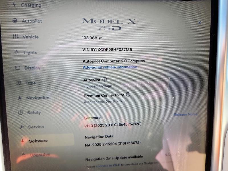 5YJXCDE26HF037185 - 2017 TESLA MODEL X BLACK photo 9